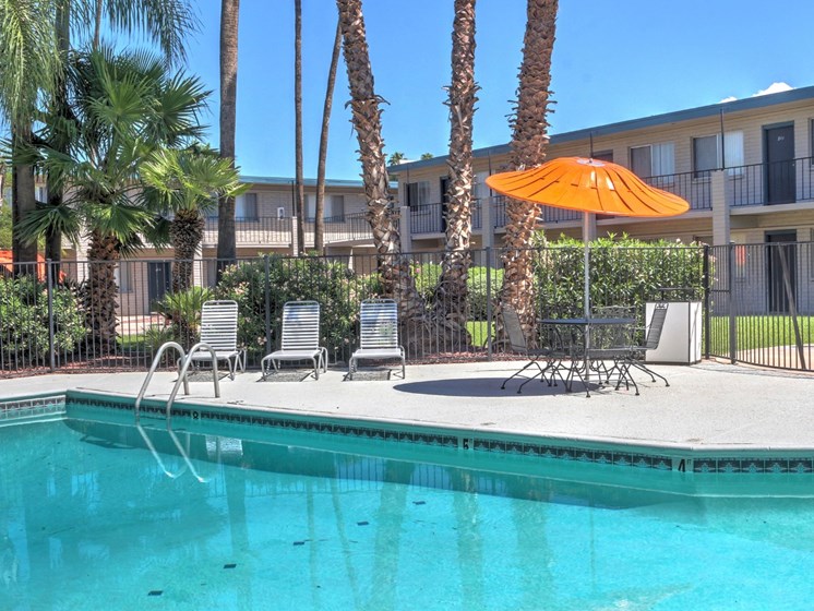 Pool, Pool Patio, Exterior & Landscaping at Canyon Vista Apartments in Tucson, AZ